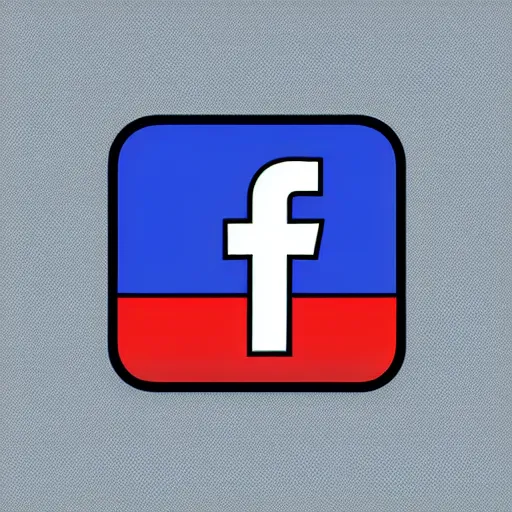 Prompt: facebook logo stylised in 8 0 s style