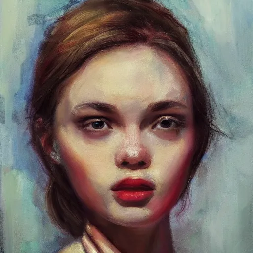 Image similar to last selfie, aesthetic, oil painting, pale colors, high detail, 8 k, wide angle, trending on artstation,