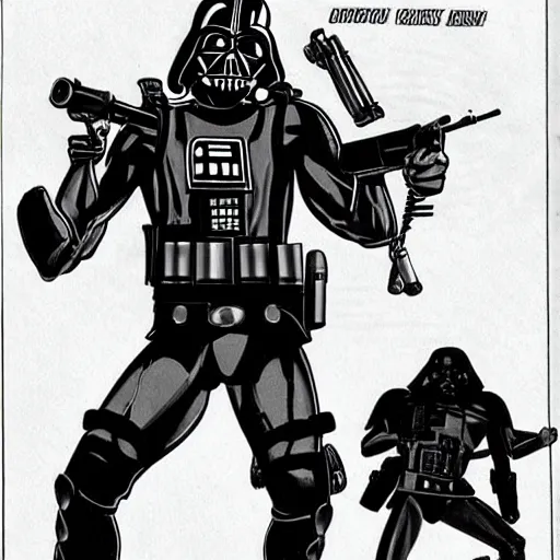 Image similar to muscular man, black vest with no shirt underneath, goggles around his neck, cargo pants, ammo belt, holding a blaster, star wars, long black hair in a ponytail, five o' clock shadow, comic book art, distance shot