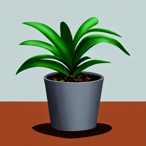 Image similar to miniature orchid in a pot but minimalistic concept art by frank stella gilleard james whalen tom, colorful, soft light, trending on artstation, minimalism