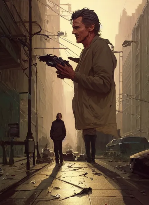 Prompt: Highly detailed portrait of homeless and beaten up Gavin Newsom, in GTA V, Stephen Bliss, unreal engine, fantasy art by Greg Rutkowski, Loish, Rhads, ferdinand knab, Makoto Shinkai and Lois van baarle, ilya kuvshinov, rossdraws, Tom Bagshaw, alphonse mucha, global illumination, radiant light, detailed and intricate environment