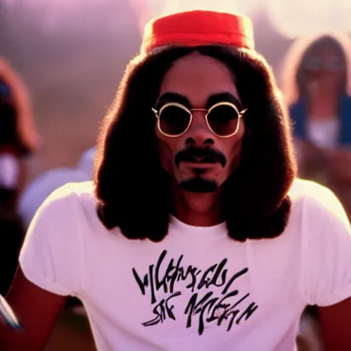 Image similar to a 1980s film still of Snoop Dogg dressed as Michael Jackson, 40mm lens, shallow depth of field, split lighting