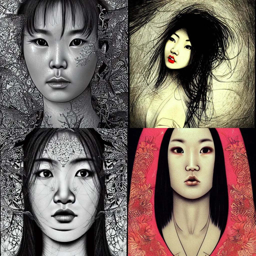 Prompt: beautiful asian woman, by Dan Hillier