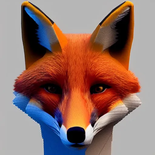 Image similar to a fox as a low poly count portrait