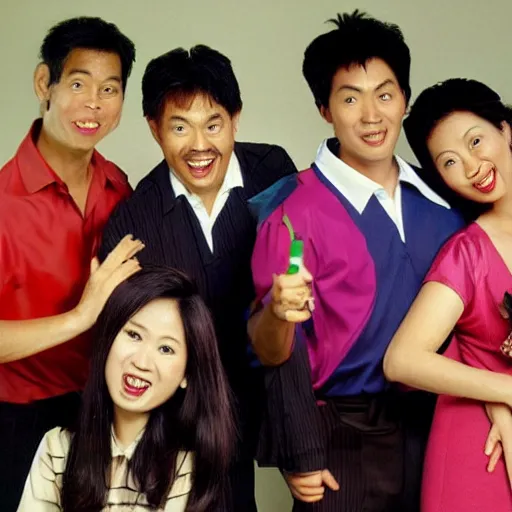 Image similar to a 1 9 9 0 s singaporean promotional poster for a sitcom