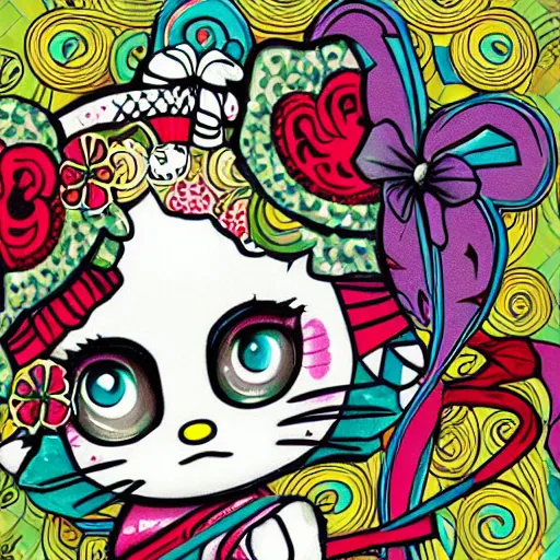 Image similar to Hello Kitty, artwork by Jasmine Becket-Griffith,
