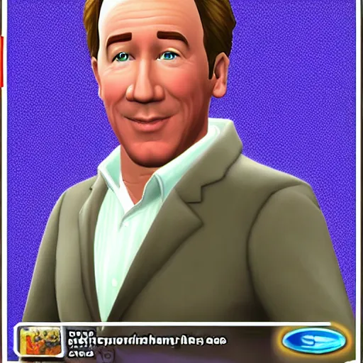 Image similar to tim allen as a sims 3 character