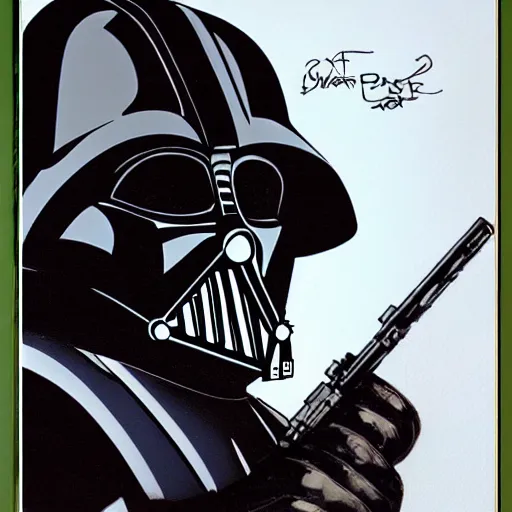 Image similar to dart vader in g. gigger styleb