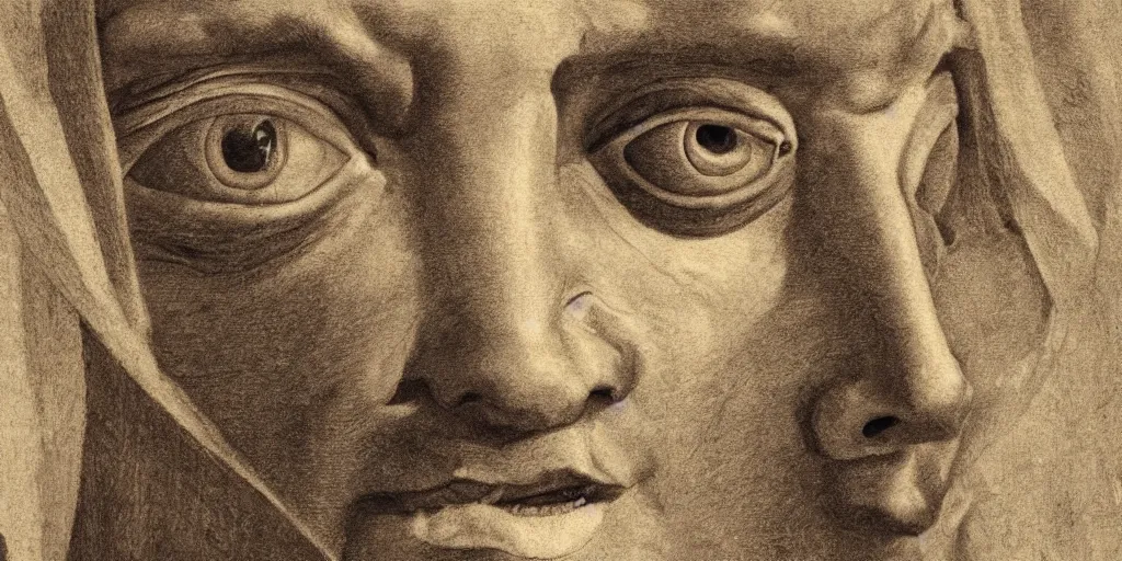 Image similar to realistic portrait of man with no eyes, golden, 1450, ink, ultra realistic, 8k