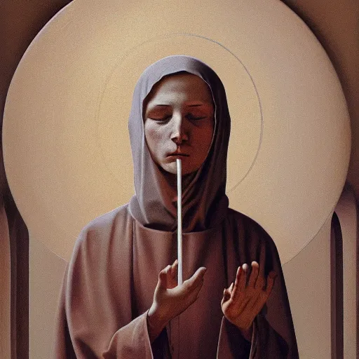 Prompt: portrait of a holy catholic baby saint, trending on art station, 4k UHD, 8k, painting illustration, high detail by zdzisław beksiński