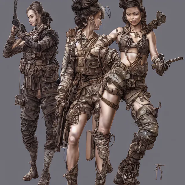 Image similar to the portrait of lawful neutral semi - colorful female infantry gunner as absurdly beautiful, gorgeous, elegant, young swimsuit model, an ultrafine hyperdetailed illustration by kim jung gi, irakli nadar, intricate linework, bright colors, octopath traveler, final fantasy, unreal engine 5 highly rendered, global illumination, radiant light, detailed and intricate environment