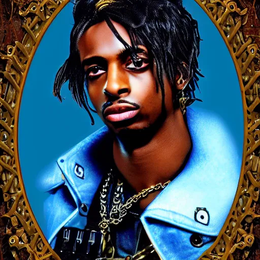 Image similar to playboi carti in steampunk style digital art 4 k the detailed super realistic