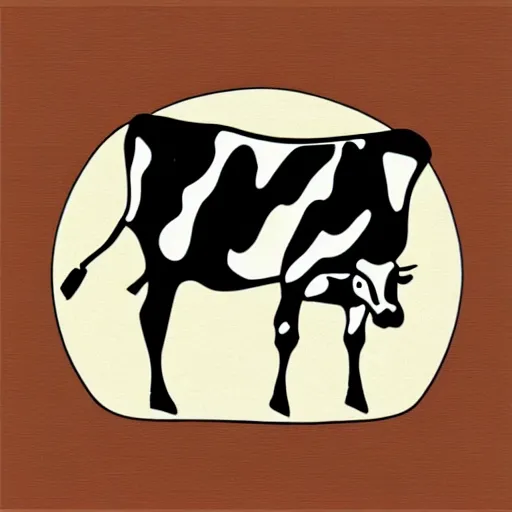 Image similar to a cow, styled as a vinyl record album art