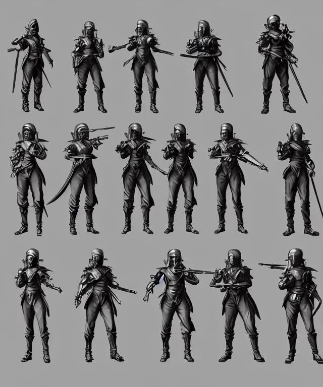 Image similar to 2 d shooter game concept art sprite sheet!!!, 1 8 0 0 victorian warrior concept art, hyperrealism, fine detail, 8 k, 3 d render, artgerm, artstation contest winner, cgsociety, cryengine, zbrush, vray, no background