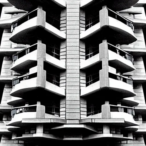 Prompt: professional architecture photography of a frank lloyd wright and escher building architecture design ; surrealism