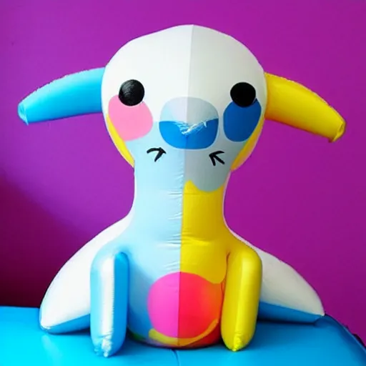 Prompt: Funny plastic inflatable animals to paint with crayons