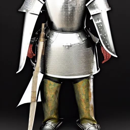 Prompt: full plate armour knight in Socialist realism style