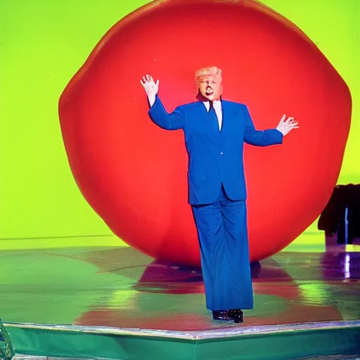 Image similar to donald trump getting slimed! on nickelodeons double dare