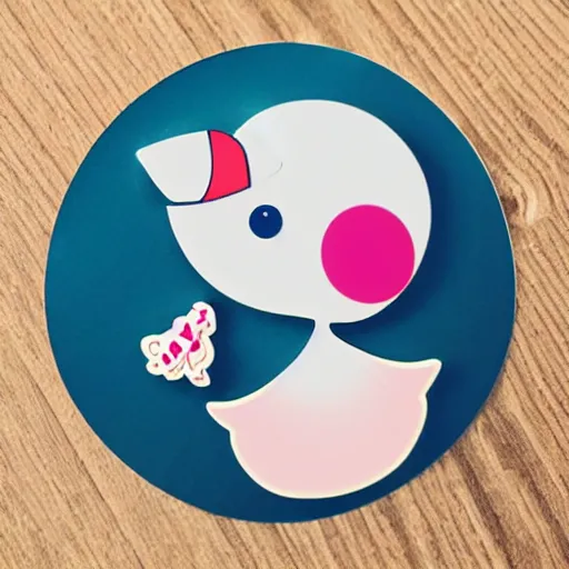 Image similar to cute kawaii goose, diecut, sticker concept design