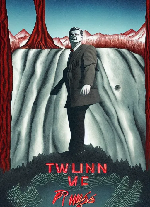 Image similar to twin peaks movie poster art by jim warren