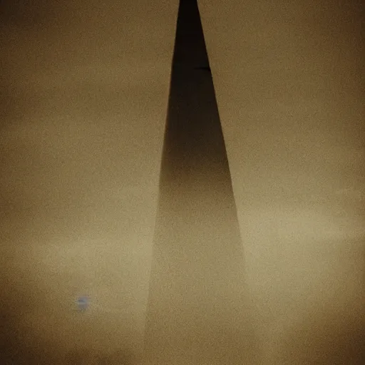 Prompt: a large obelisk floating underwater. grainy.