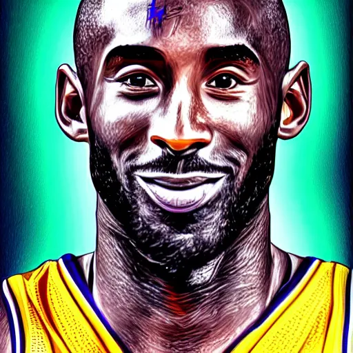 Image similar to a digital oil portrait painting of Kobe Bryant, Digital art