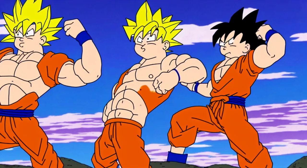 Image similar to screenshot of goku in an episode of family guy