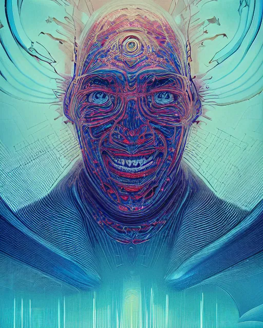 Prompt: acid trip melted smiling. intricate abstract. intricate artwork. by tooth wu, wlop, beeple, dan mumford. mulholland drive by david lynch, dune by david lynch, octane render, trending on artstation, greg rutkowski very coherent symmetrical artwork. cinematic, hyper realism, high detail, octane render, 8 k, iridescent accents