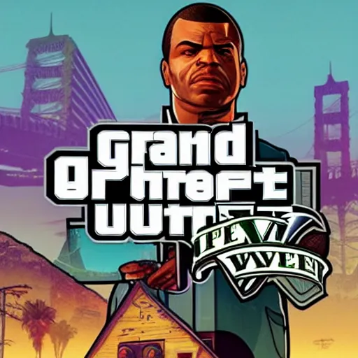 Image similar to George Floyd, cover art for Grand theft auto 5,