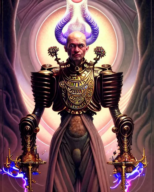 Image similar to the emperor tarot card, fantasy character portrait made of fractals, ultra realistic, wide angle, intricate details, the fifth element artifacts, highly detailed by peter mohrbacher, hajime sorayama, wayne barlowe, boris vallejo, aaron horkey, gaston bussiere, craig mullins