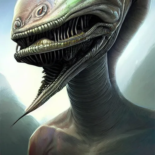 Image similar to alien realistic style 3 d grzegorz rutkowski