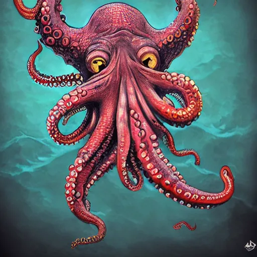 Image similar to zombified tribal octopus, trending on artstation, ultra fine detailed, hyper detailed, hd, concept art, digital painting