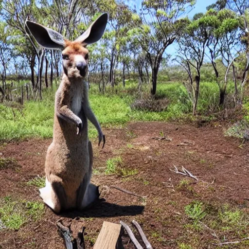 Prompt: a kangaroo in a bog