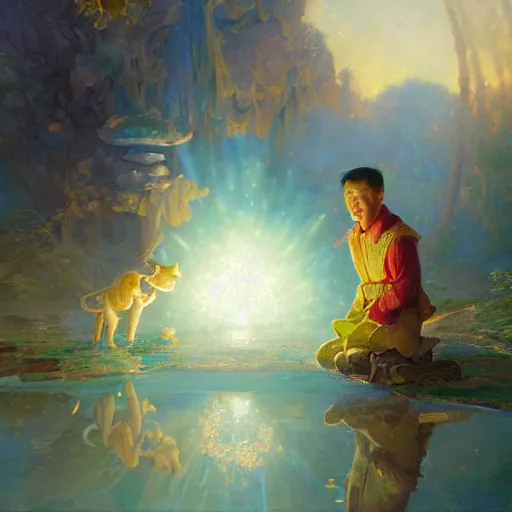 Prompt: xi pingping as winnie the pooh, radiant light, caustics, heroic, bright iridescent light, by gaston bussiere, bayard wu, greg rutkowski, maxim verehin