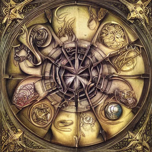 Image similar to detailed and sharp leo zodiac artwork, mystic style, detailed, 8 k, detailed, symmetrical, by brian froud