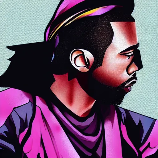 Image similar to portrait of kanye west as a jojo, jojo style, hd, anime art