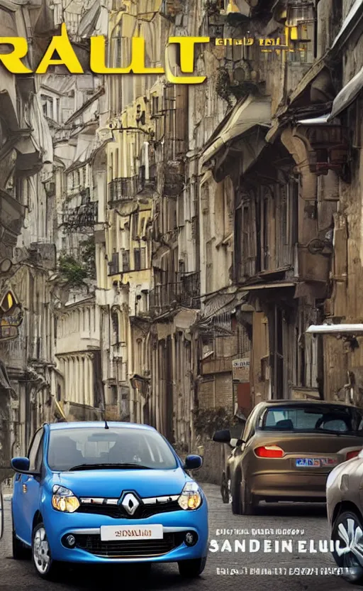 Prompt: Renault sandero in east European city. Film poster. Epic cinematic