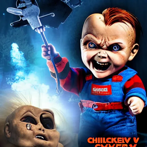 Image similar to Chucky versus Killer Kelowna From Outer Space movie poster