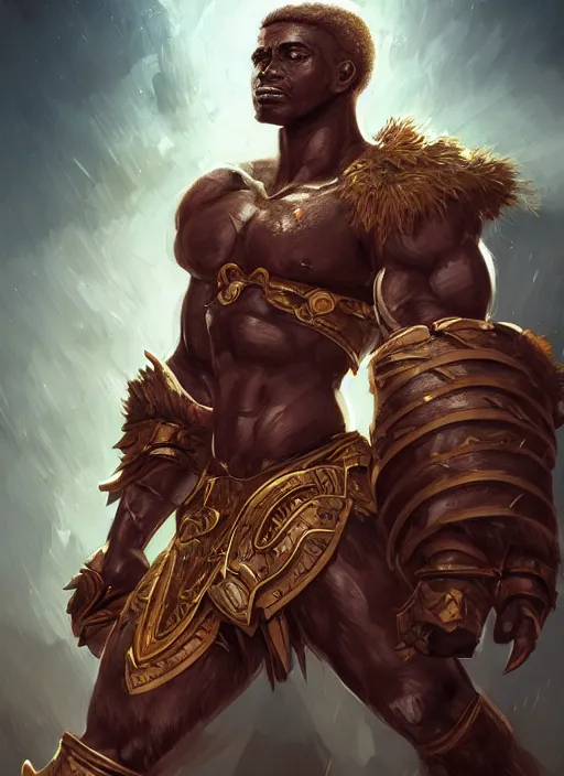 Image similar to a highly detailed illustration of an amazon heroine berserker african god of lightning, muscular, thunderous sky background, intricate, elegant, highly detailed, centered, digital painting, artstation, concept art, smooth, sharp focus, league of legends concept art, WLOP