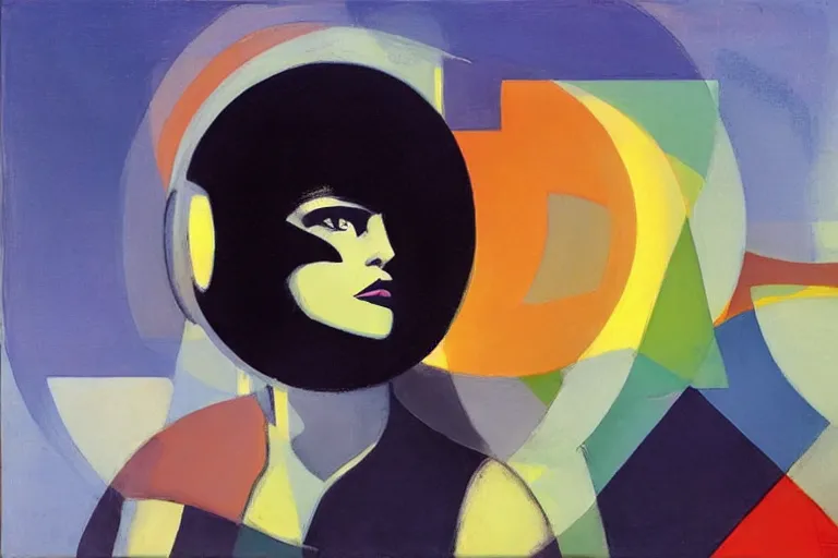 Image similar to 2001: A Space Odyssey. Subject is coherent, geometric shapes in a variety of colors by Malcolm Liepke dynamic, artificial