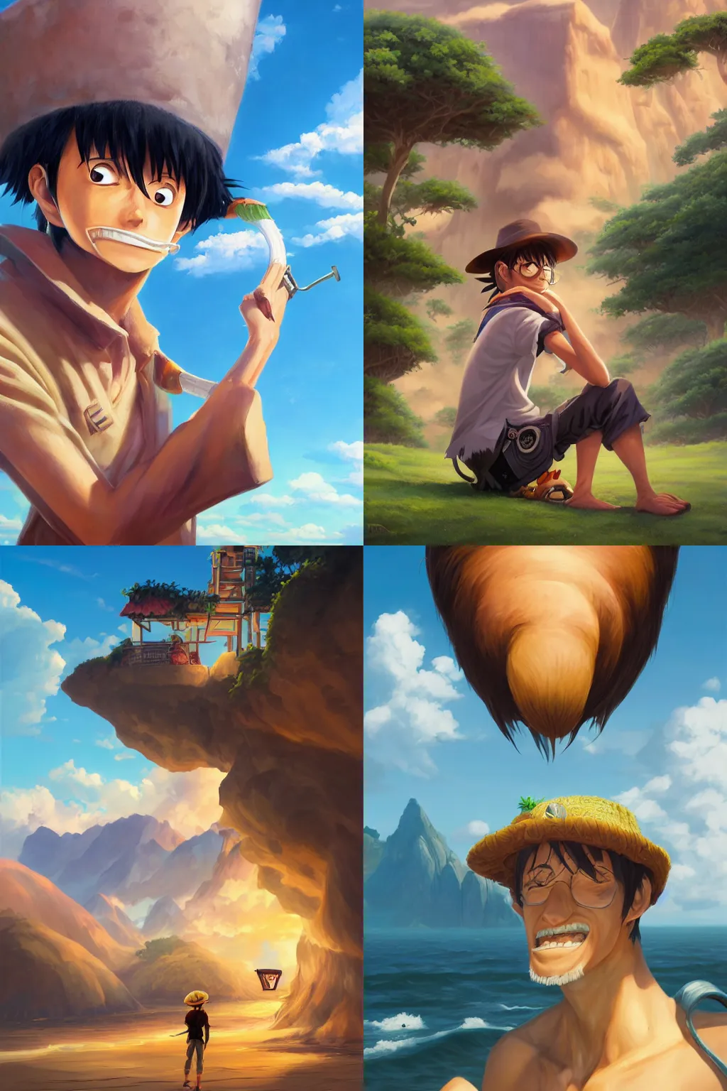 Prompt: a portrait of a character in a scenic environment by eiichiro oda and RHADS, 4k concept art
