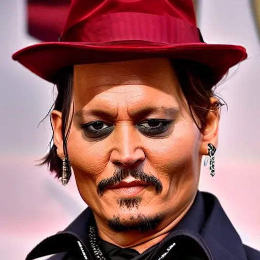 Image similar to johnny depp as a tomato, battles for his life