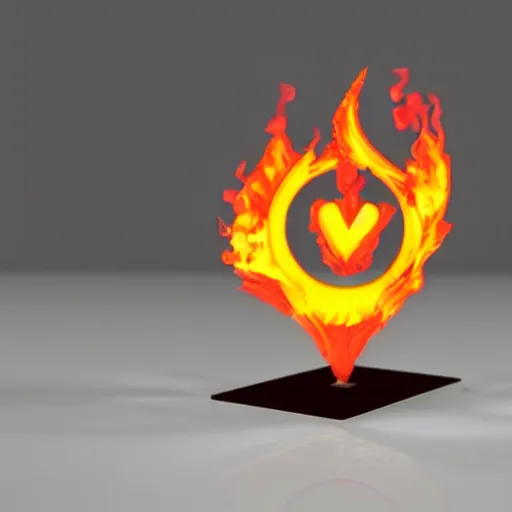 Prompt: 3D printer fire logo