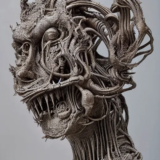Image similar to intricately detailed abstract sculpture by Sarah Tse, zdzisław beksiński and h.r. giger