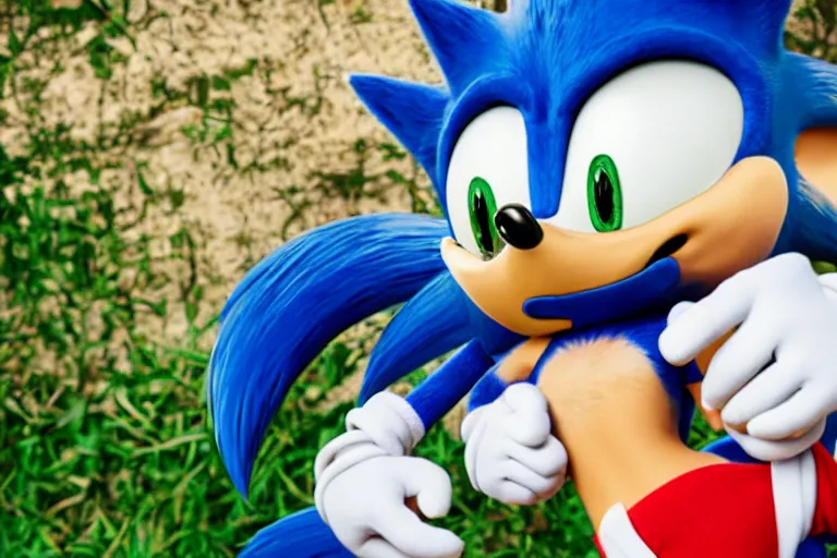 Image similar to sonic the hedgehog sultry photoshoot, shot by terry richardson