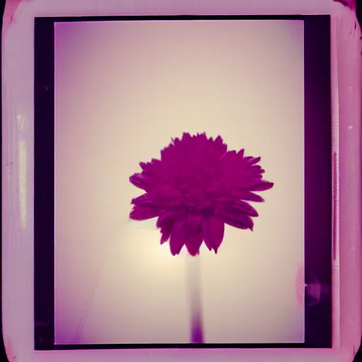 Image similar to a glowing lightbulb, a flower inside, polaroid photo, surreal,