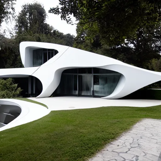 Image similar to house designed by zaha hadid