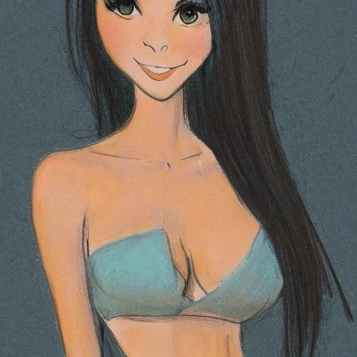 Image similar to milt kahl sketch of victoria justice with kim kardashian body