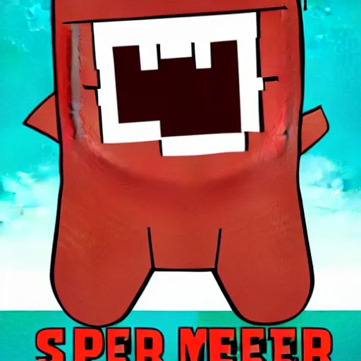 Image similar to Poster for Super Meat Boy
