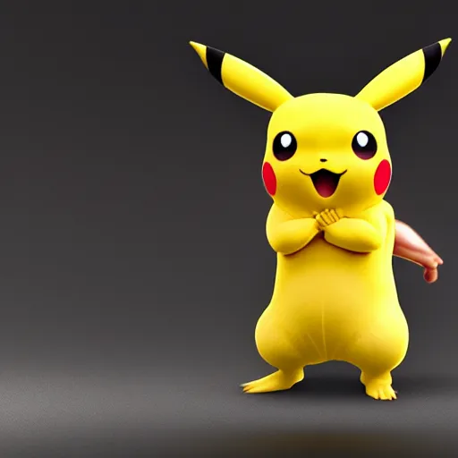 Image similar to pikachu extremely muscled, muscles, realistic, 4 k, photographic